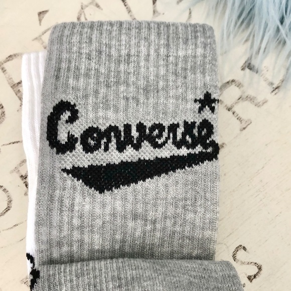 Converse All Star, Socks, Half Cushion Crew Socks, 3 Pairs, Mens, Size 6-12, NEW - Picture 7 of 12
